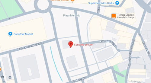 mapa Registro Civil y Juzgado de Paz de Cee