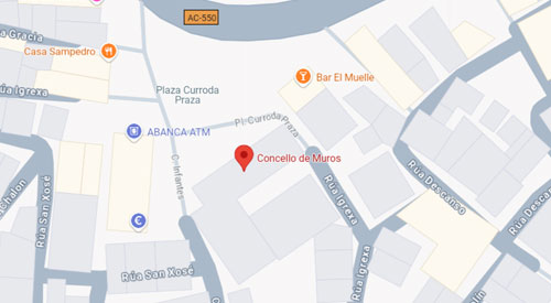 mapa Registro Civil y Juzgado de Paz de Muros