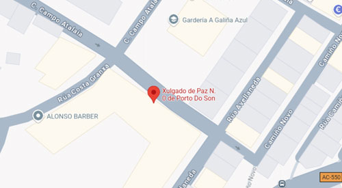 mapa Registro Civil y Juzgado de Paz de Porto do Son
